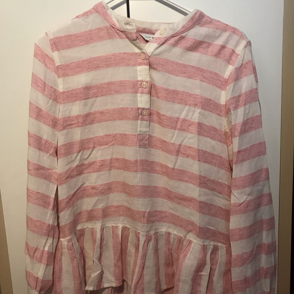Long Sleeve Stripe Peplum Top